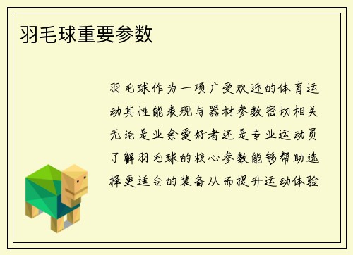 羽毛球重要参数